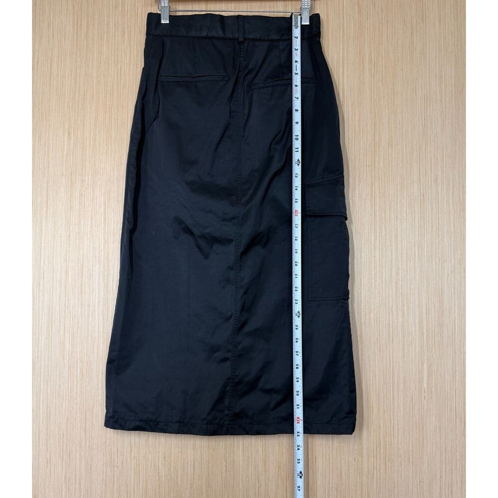Zara Zippered Nylon Midi Skirt Cargo Pocket Womens Size XS Black Grunge Gothic - Picture 8 of 12